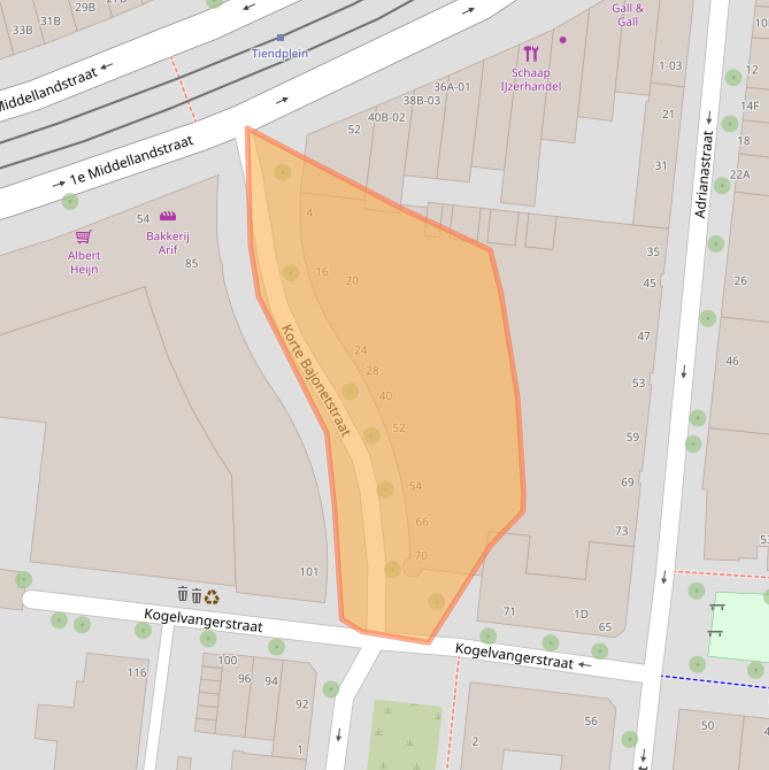 Kaart van postcodegebied 3014ZS.