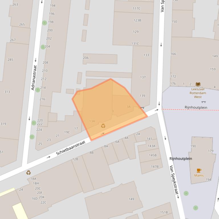 Kaart van postcodegebied 3014ZT.