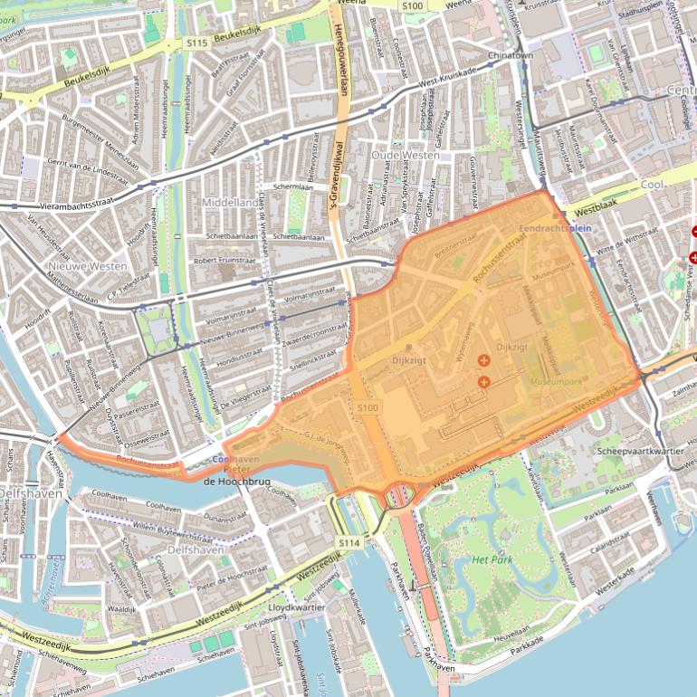 Kaart van postcodegebied 3015.