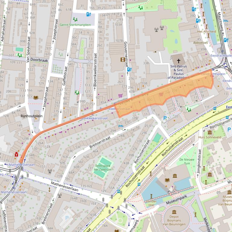 Kaart van postcodegebied 3015BA.