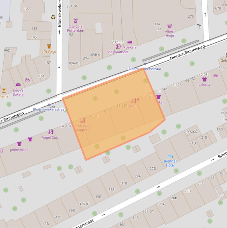 Kaart van postcodegebied 3015BB.