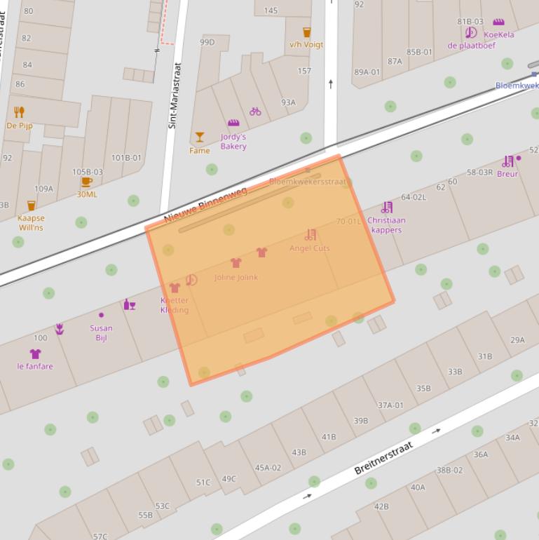 Kaart van postcodegebied 3015BC.