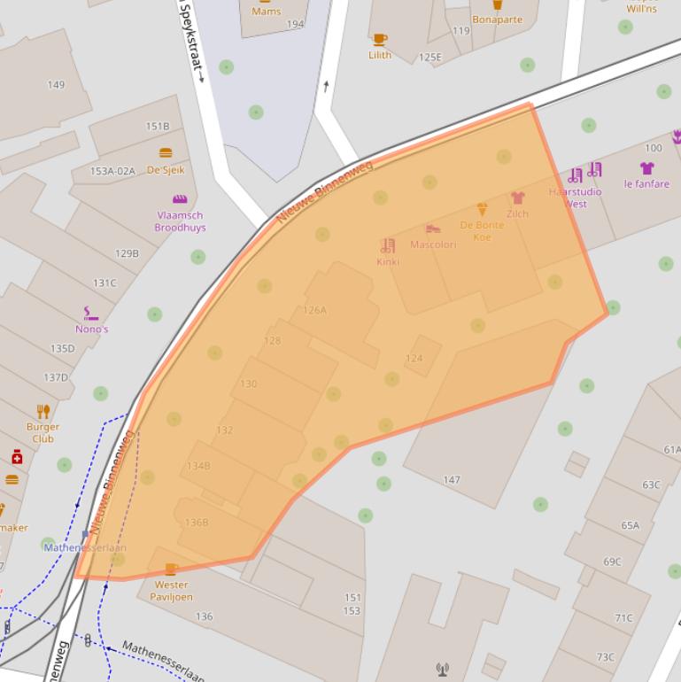 Kaart van postcodegebied 3015BE.