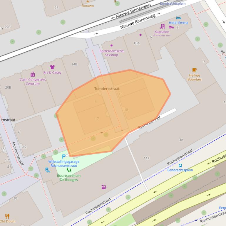 Kaart van postcodegebied 3015BS.