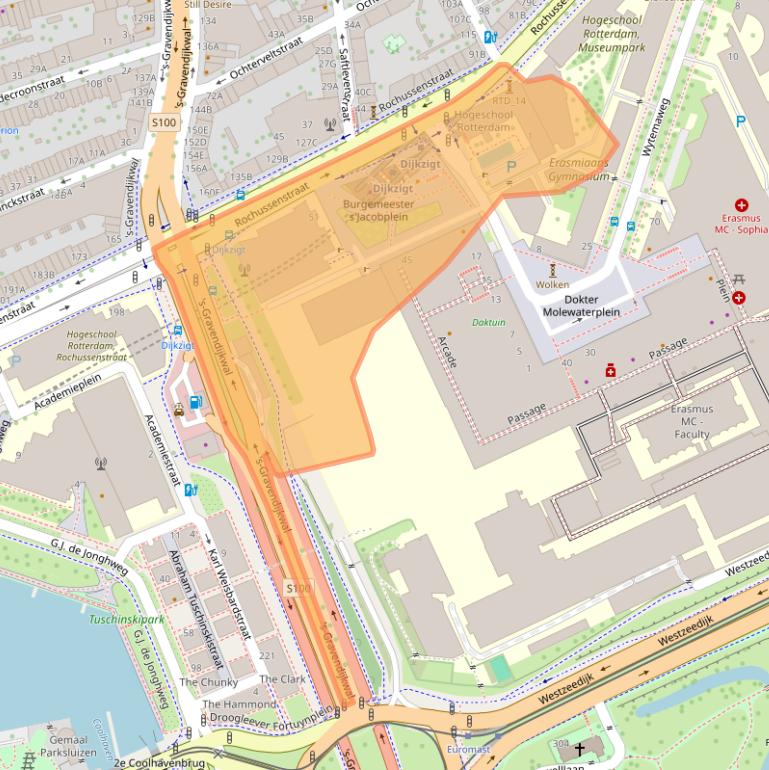 Kaart van postcodegebied 3015CA.