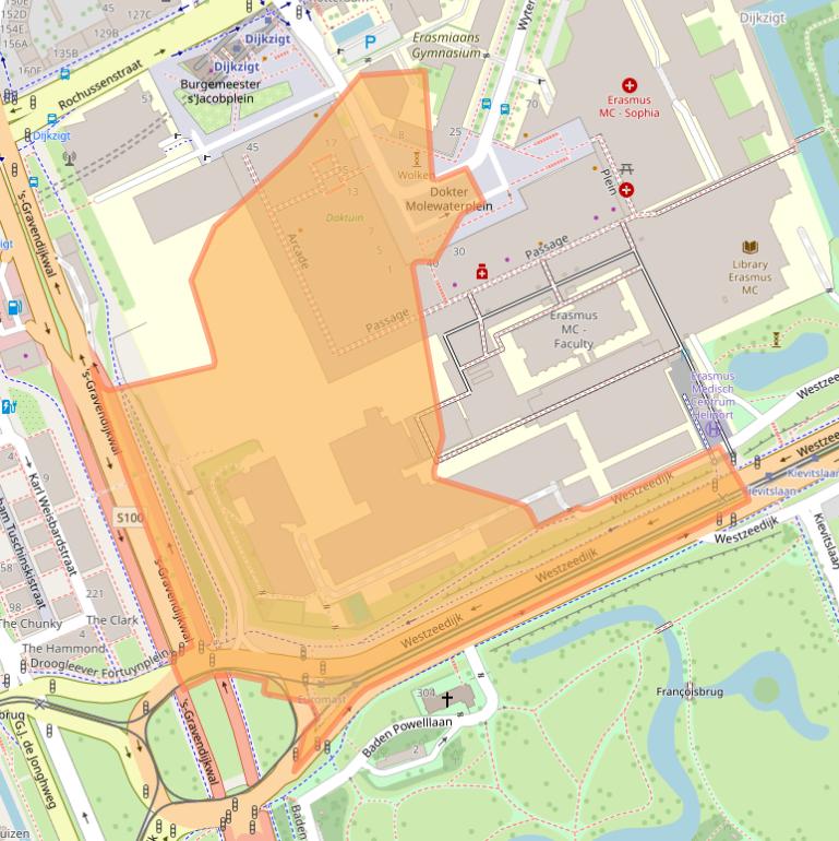 Kaart van postcodegebied 3015CP.