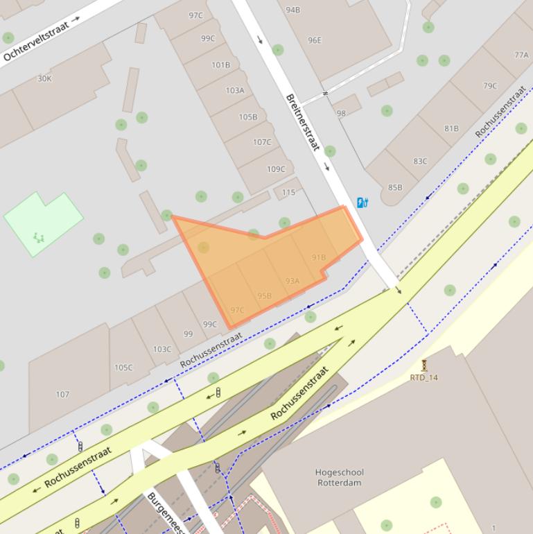 Kaart van postcodegebied 3015EG.