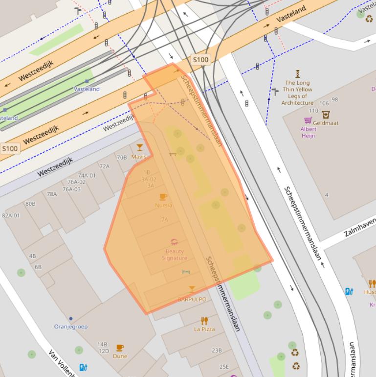 Kaart van postcodegebied 3016AC.