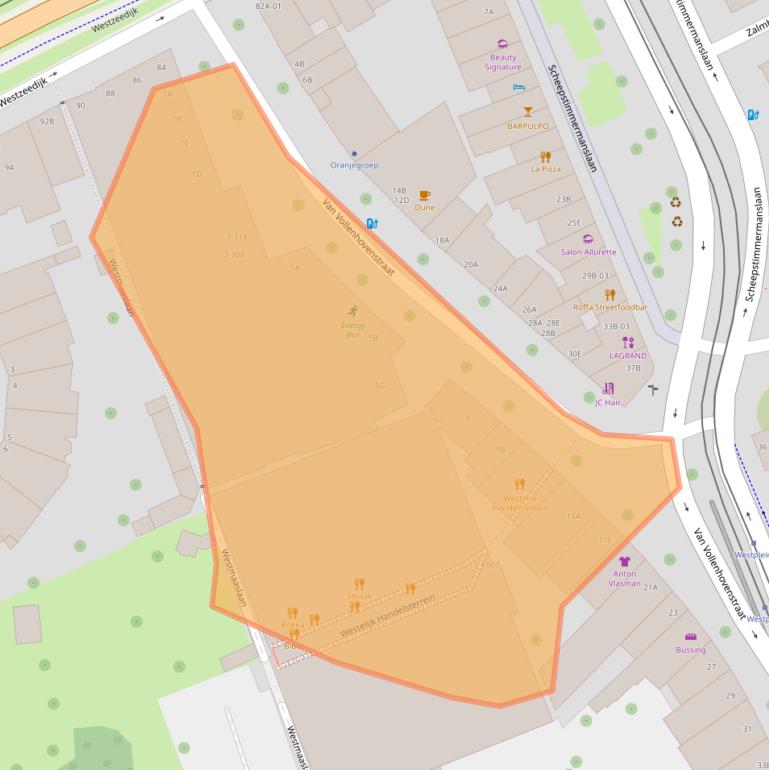 Kaart van postcodegebied 3016BE.