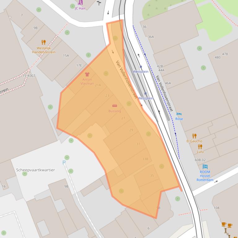 Kaart van postcodegebied 3016BG.