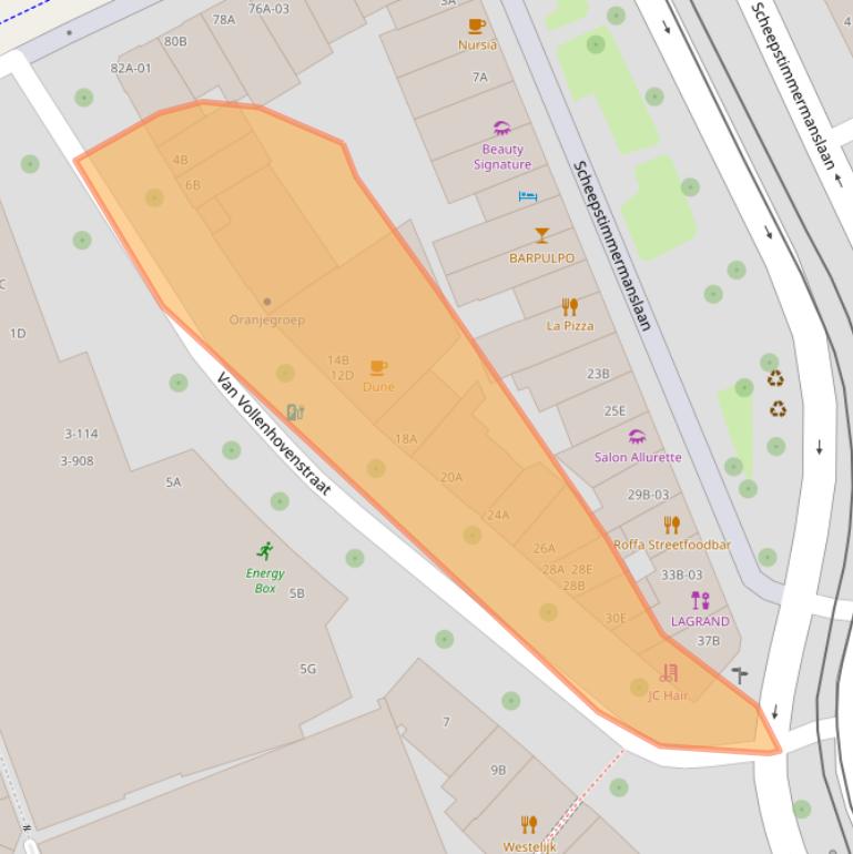 Kaart van postcodegebied 3016BH.