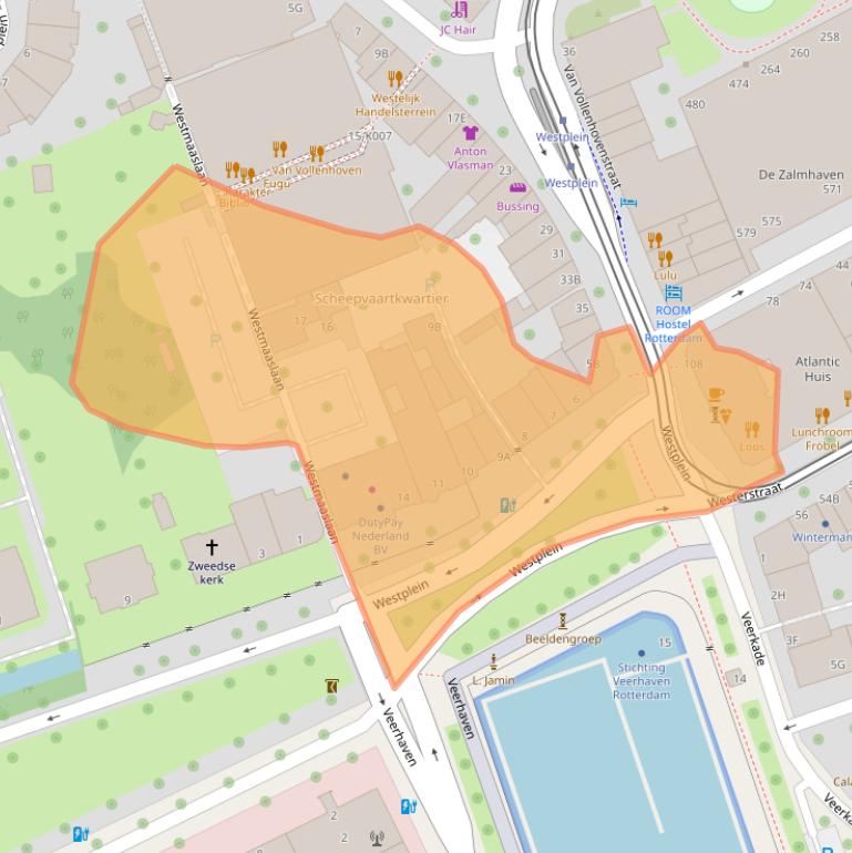 Kaart van postcodegebied 3016BM.