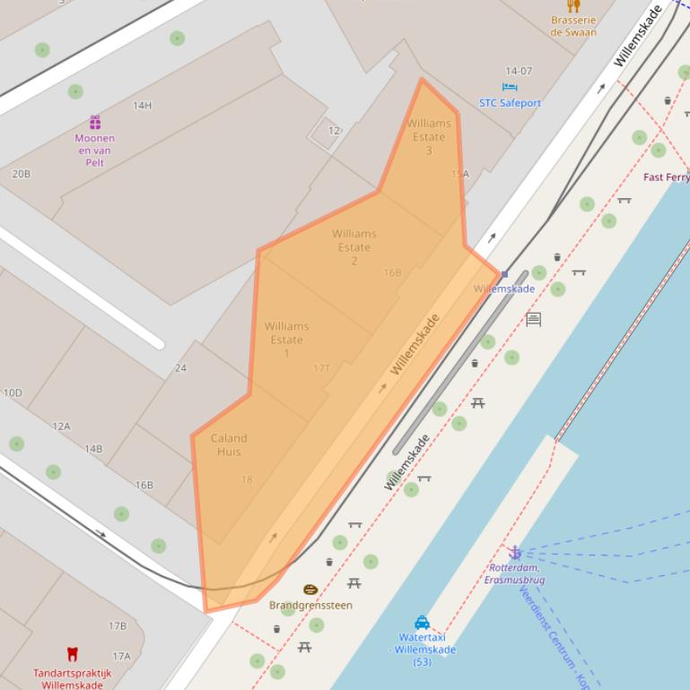 Kaart van postcodegebied 3016DL.