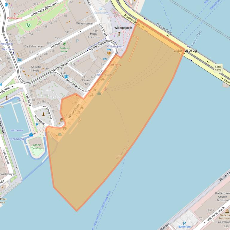 Kaart van postcodegebied 3016DM.