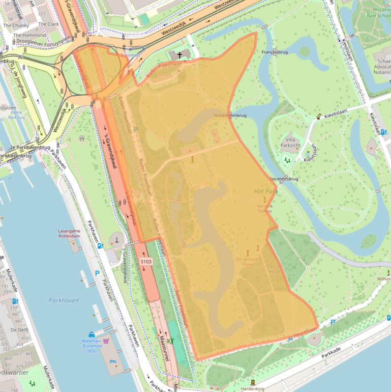 Kaart van postcodegebied 3016GJ.