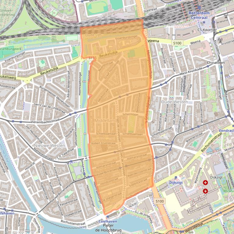 Kaart van postcodegebied 3021.