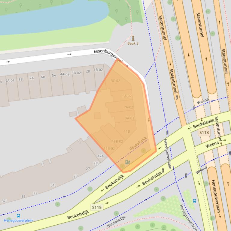 Kaart van postcodegebied 3021AA.