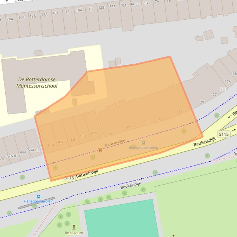 Kaart van postcodegebied 3021AC.