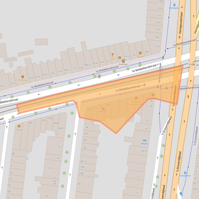 Kaart van postcodegebied 3021BE.