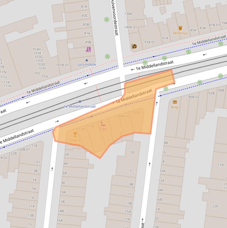 Kaart van postcodegebied 3021BH.