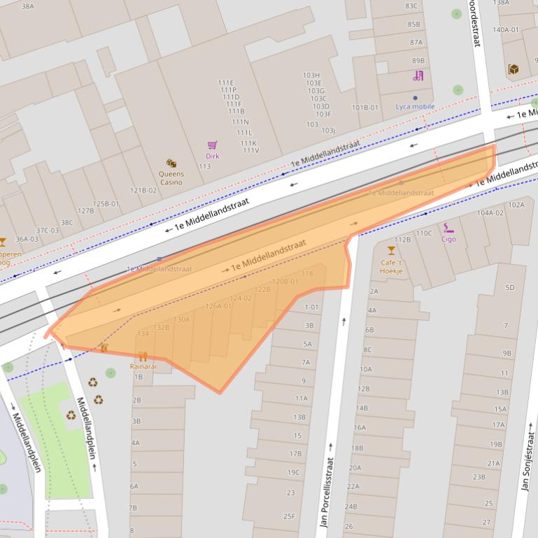 Kaart van postcodegebied 3021BJ.