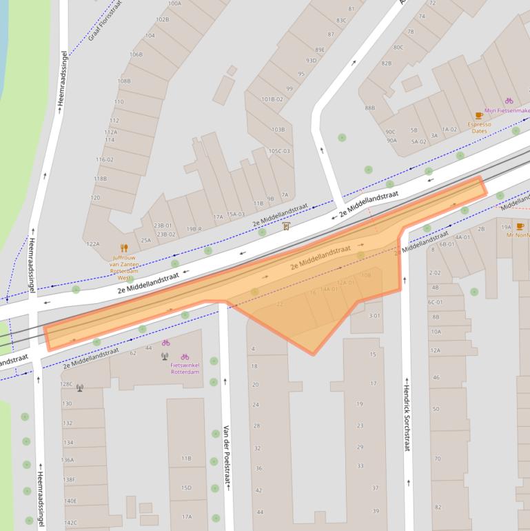 Kaart van postcodegebied 3021BN.