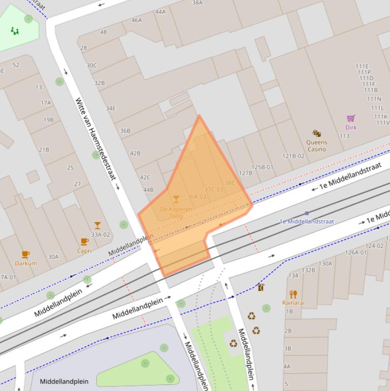 Kaart van postcodegebied 3021BW.