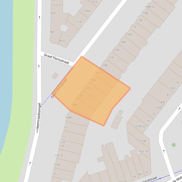 Kaart van postcodegebied 3021DG.