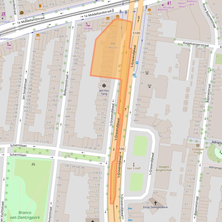 Kaart van postcodegebied 3021EA.