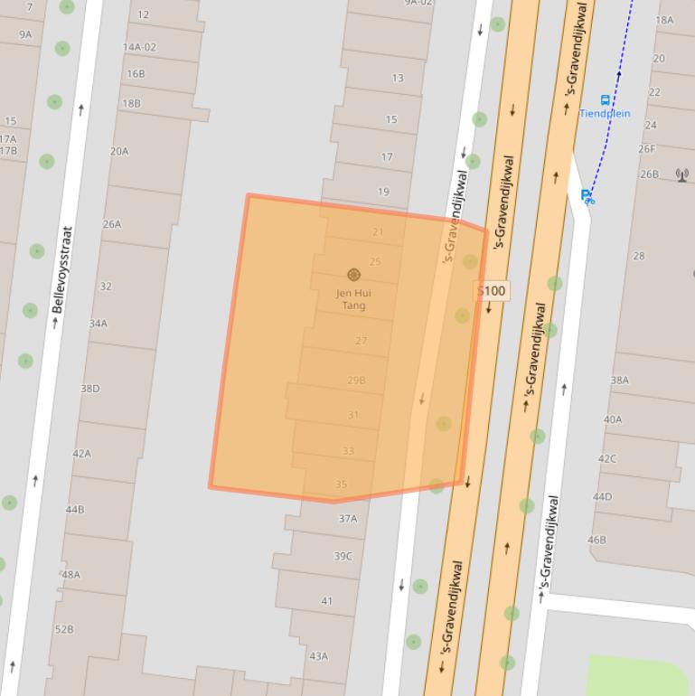 Kaart van postcodegebied 3021EB.