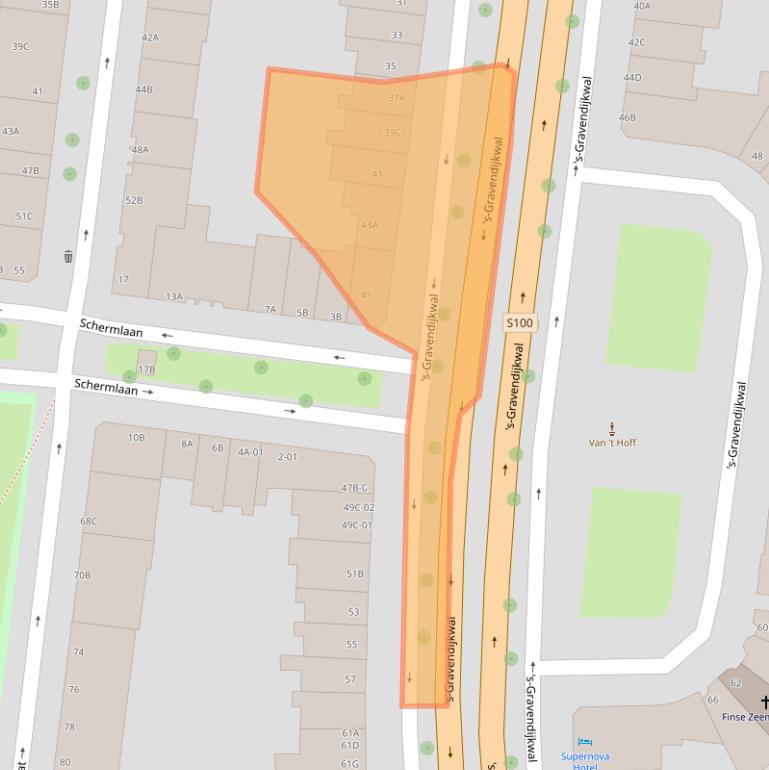 Kaart van postcodegebied 3021EC.