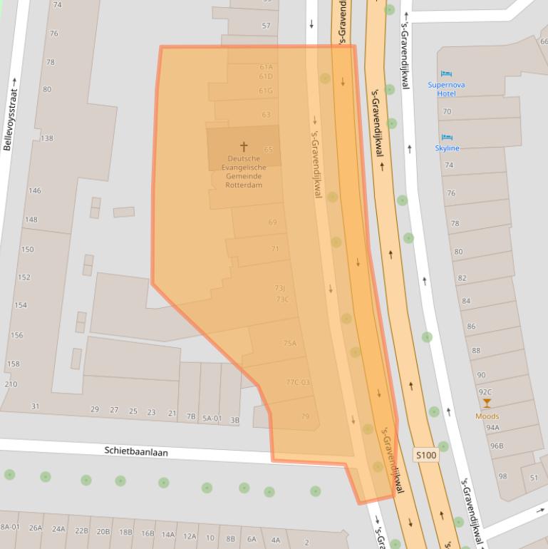 Kaart van postcodegebied 3021EE.