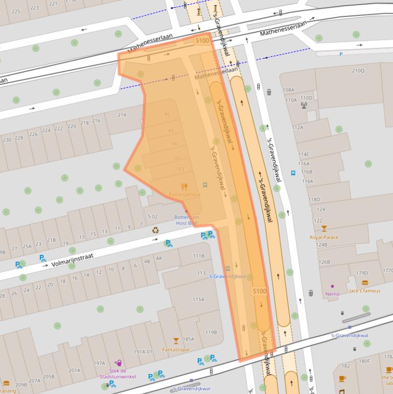 Kaart van postcodegebied 3021EH.