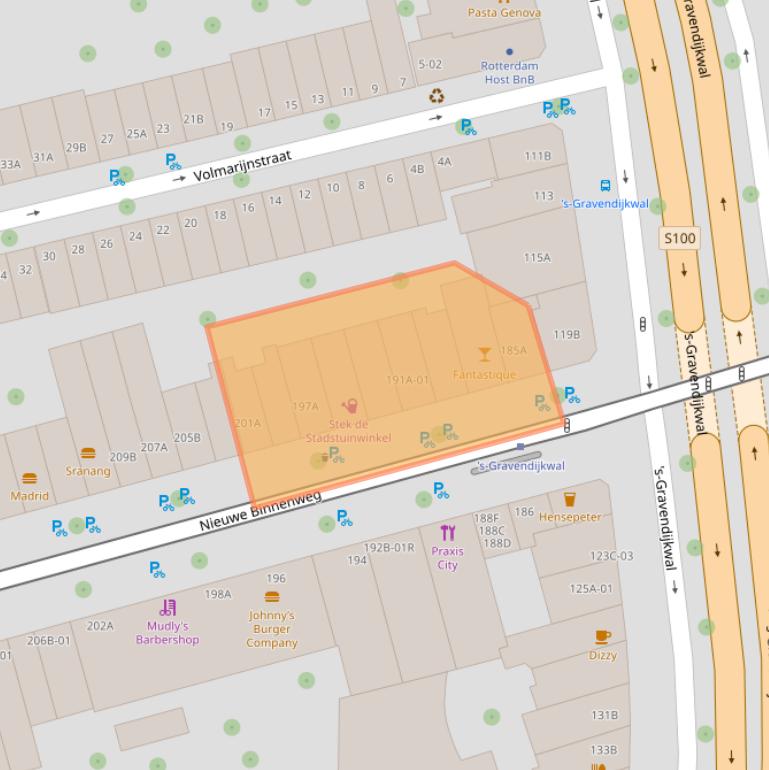 Kaart van postcodegebied 3021GA.