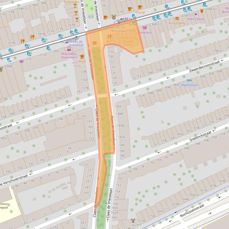 Kaart van postcodegebied 3021GP.