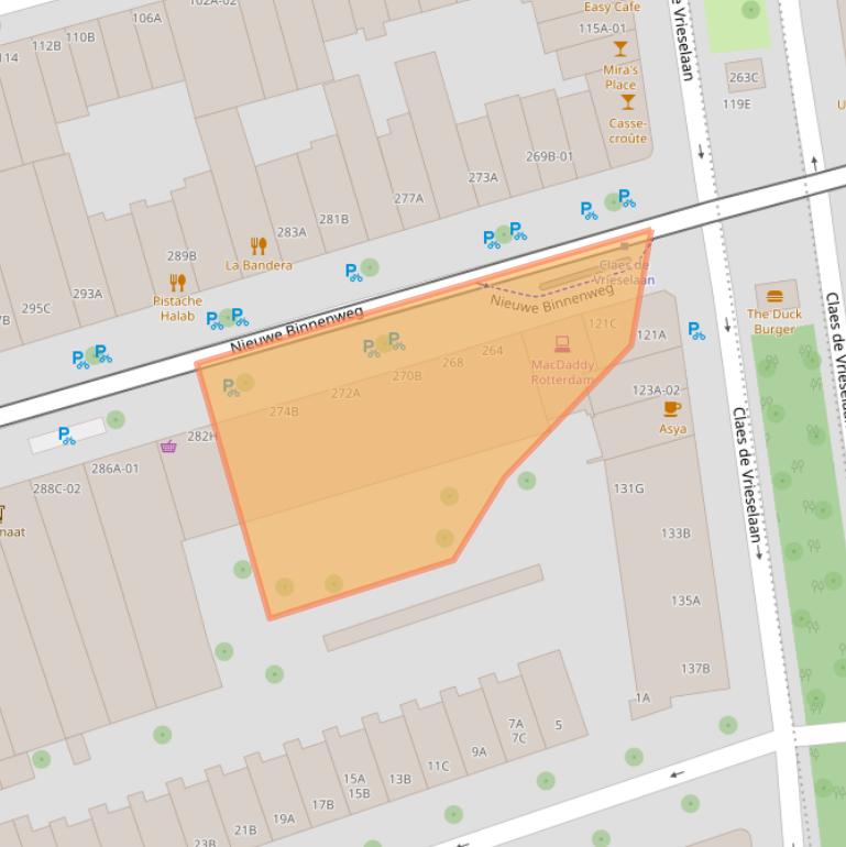 Kaart van postcodegebied 3021GR.
