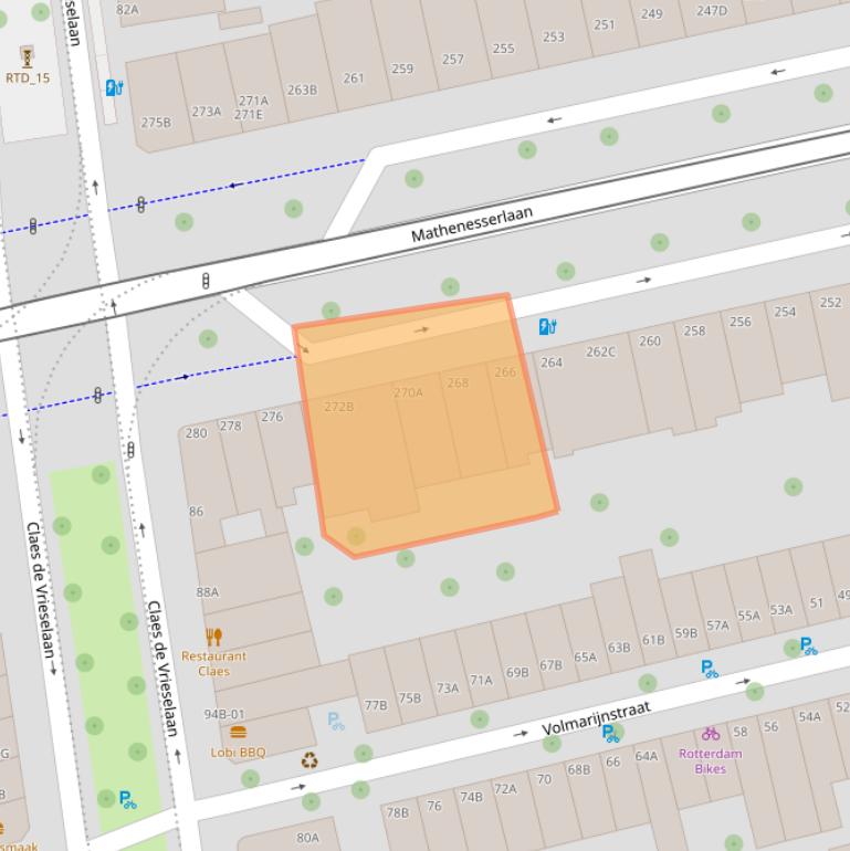 Kaart van postcodegebied 3021HS.