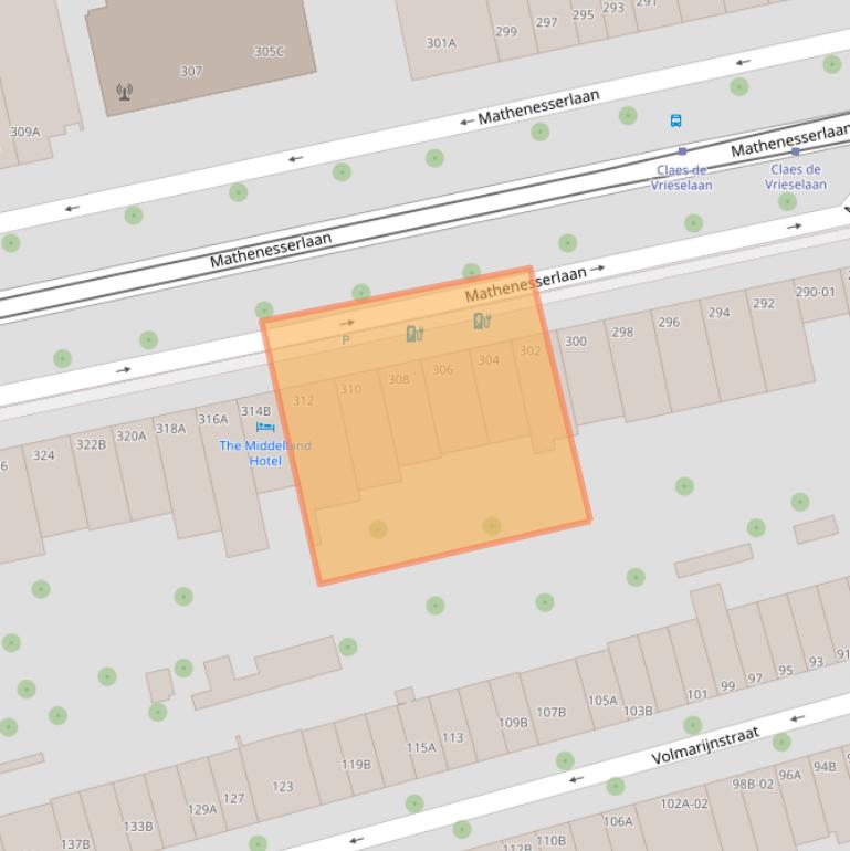 Kaart van postcodegebied 3021HW.