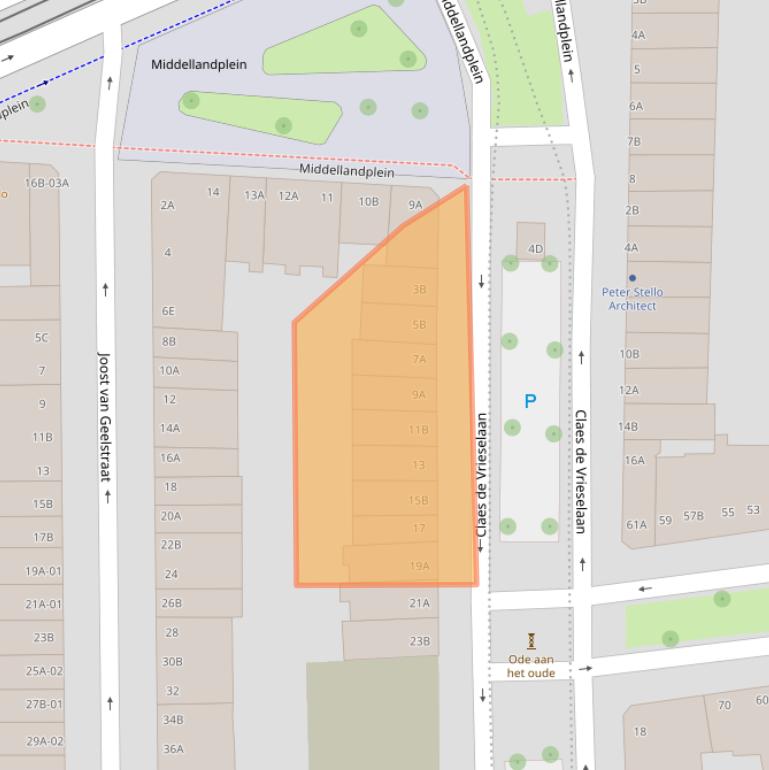 Kaart van postcodegebied 3021JA.