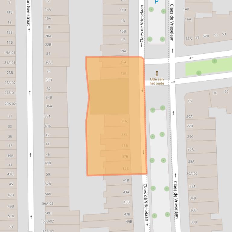 Kaart van postcodegebied 3021JB.