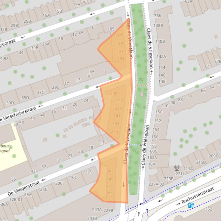 Kaart van postcodegebied 3021JM.