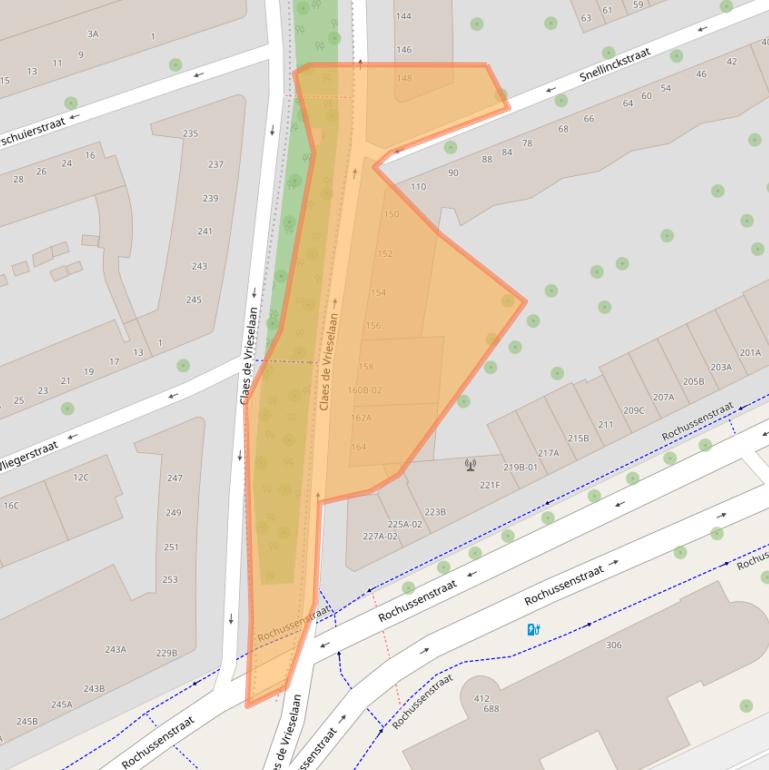 Kaart van postcodegebied 3021JZ.