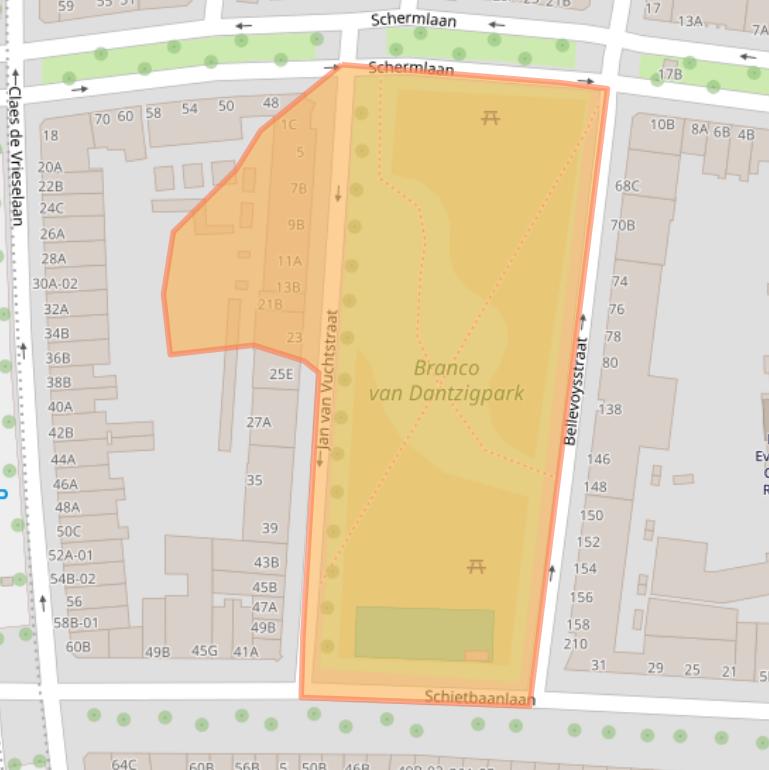 Kaart van postcodegebied 3021KA.