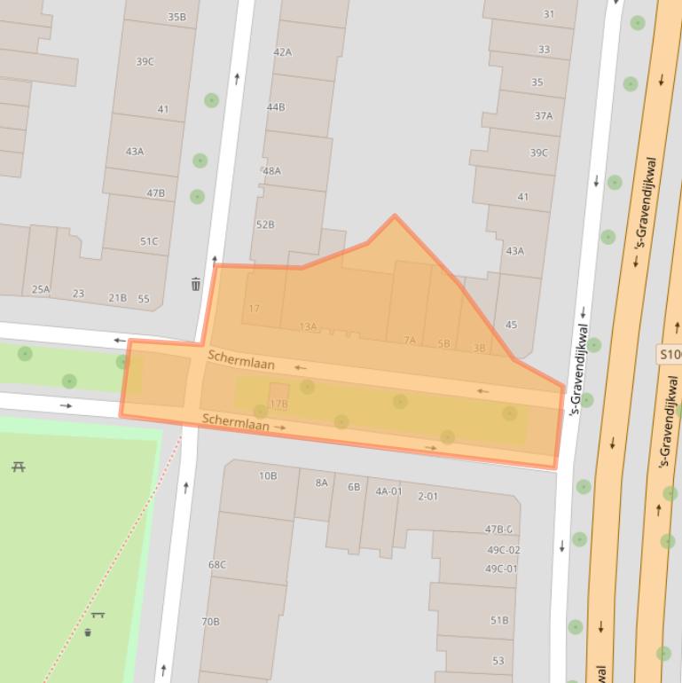 Kaart van postcodegebied 3021KE.