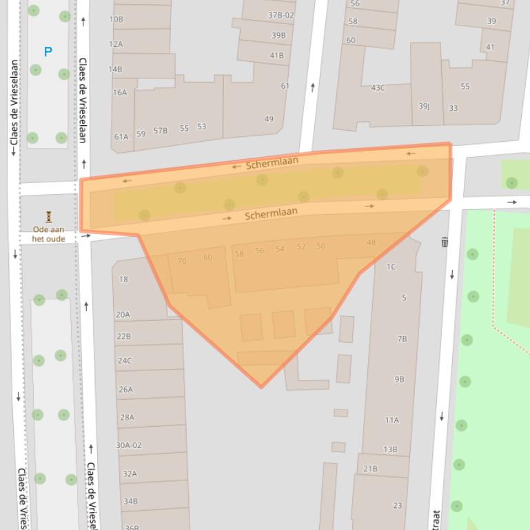 Kaart van postcodegebied 3021KM.