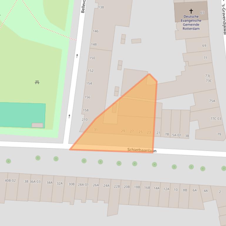 Kaart van postcodegebied 3021LB.