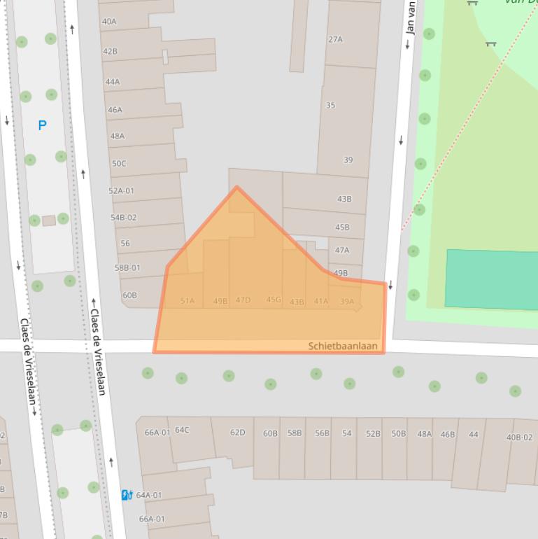 Kaart van postcodegebied 3021LC.