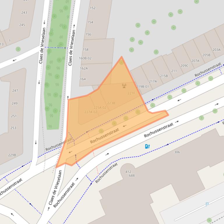 Kaart van postcodegebied 3021NT.