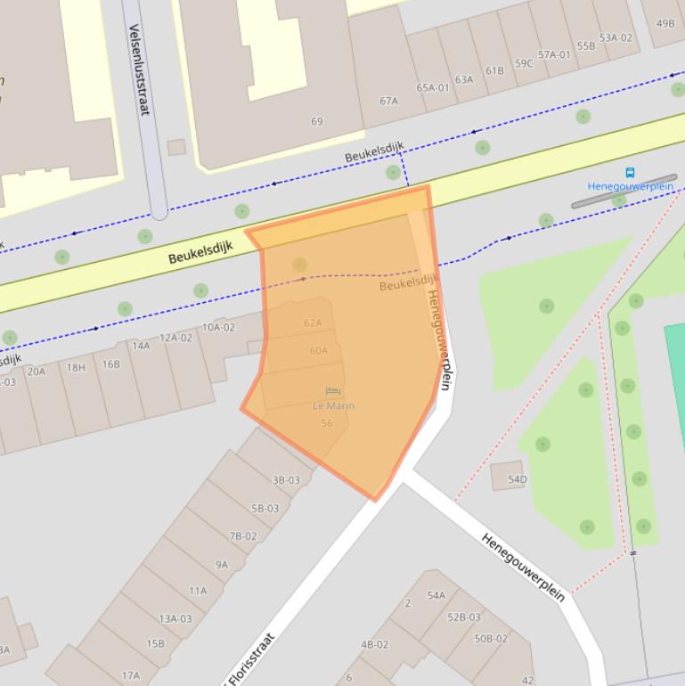 Kaart van postcodegebied 3021PN.