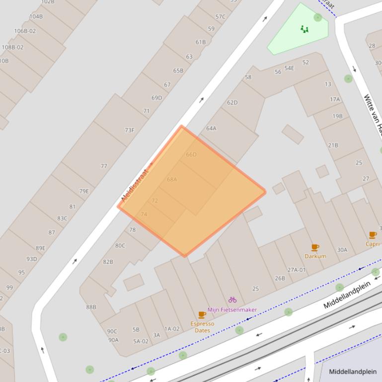 Kaart van postcodegebied 3021SP.